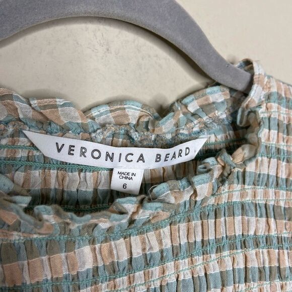 Veronica Beard Cici Mini White Green Dress Size 6 - Picture 11 of 11